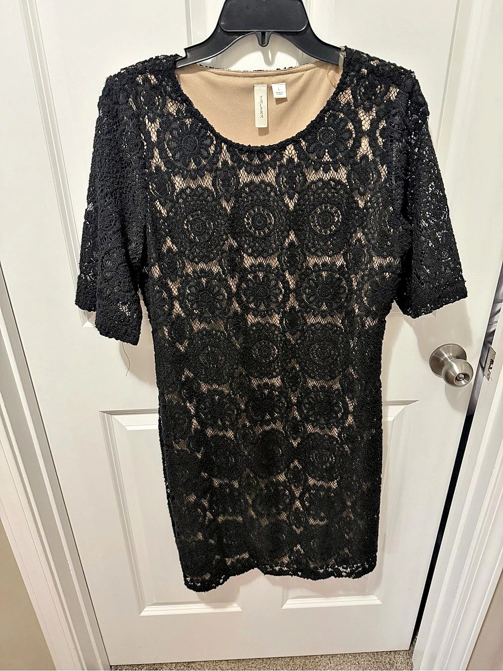 Tacera Black Lace Mini Dress Like New
